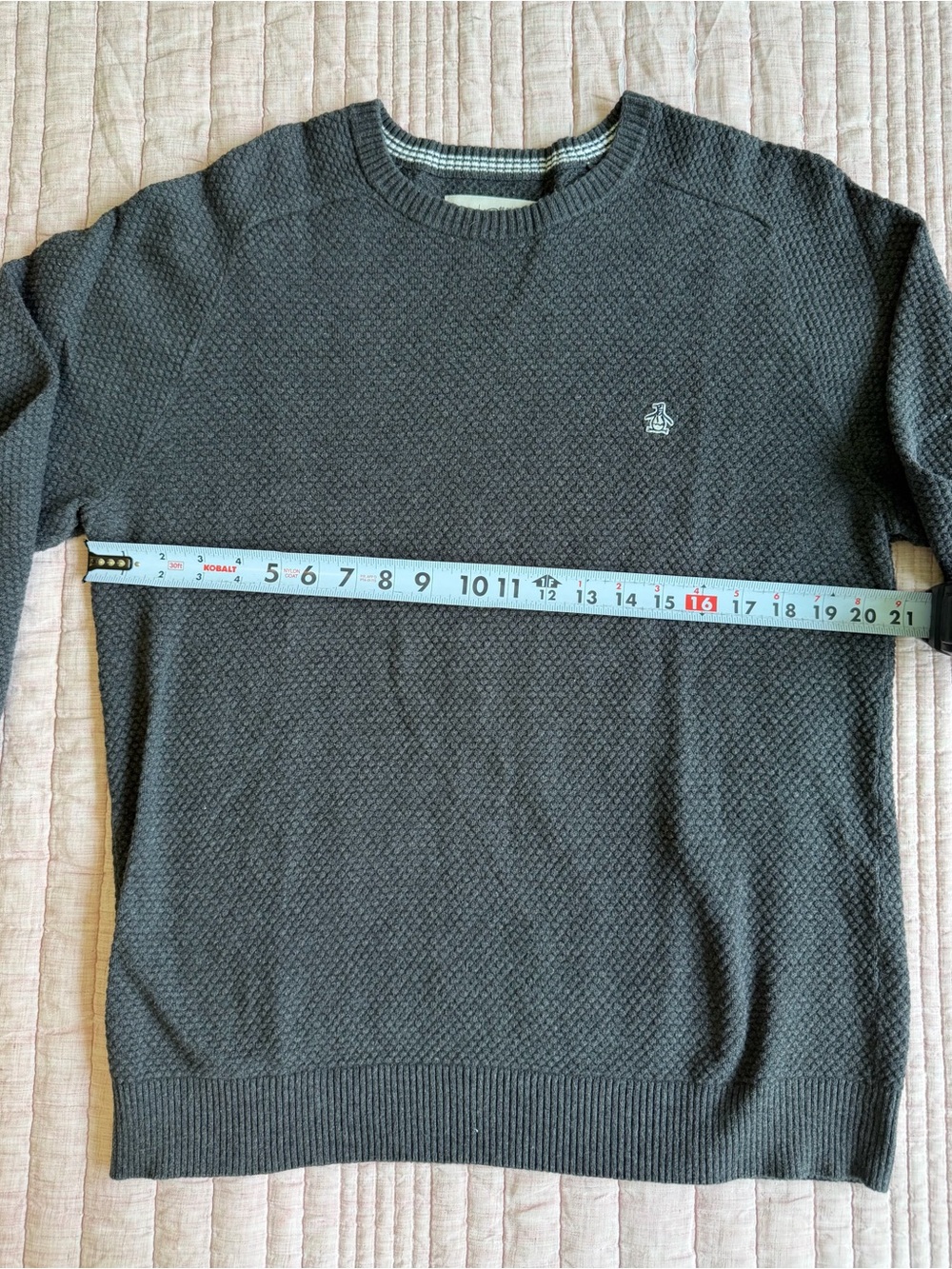 Original Penguin Men's Charcoal Crewneck Sweater - Size: L - Picture 7 of 7